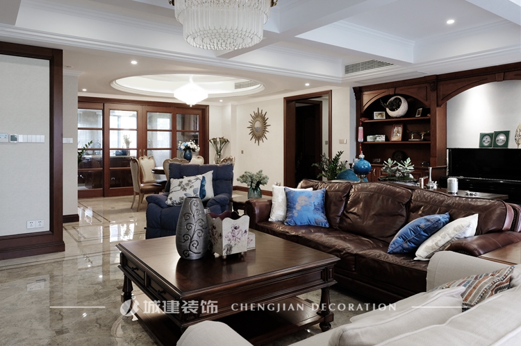 杭州新房装修| 城建装饰作品：看一部老电影品一杯咖啡的时光 —艮山府 280㎡ 经典美式